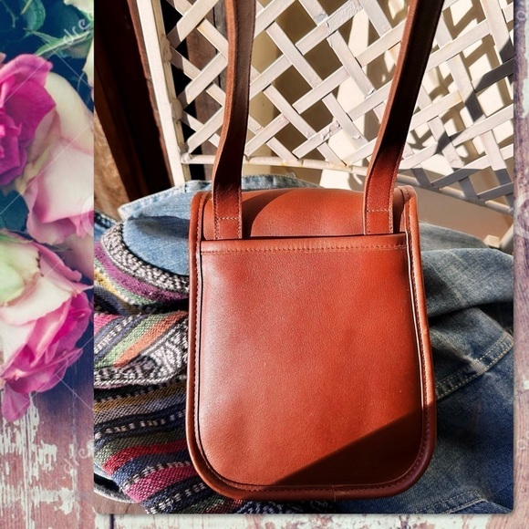 INTAGE COACH BRITISH TAN LEATHER CROSSBODY SIDEPACK BAG 9978 - Picture 13 of 17